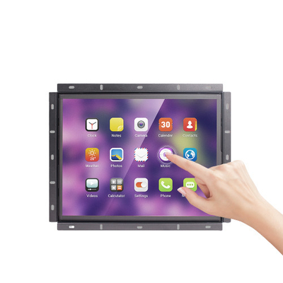 Industriële metalen open LCD-monitor met 300 cd/m2 helderheid en HDMI VGA DVI-poorten