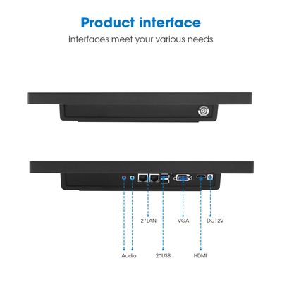 1280*1024 Resolutie Touch Panel PC Capacity Touch Screen 350 Nits Helderheid 64G SSD opslag