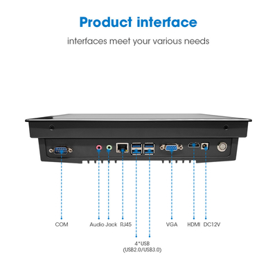 10.1 inch Embedded Touch Panel PC 12-36V Invoerspanning 32G/64G/128G/256G SSD-opslag