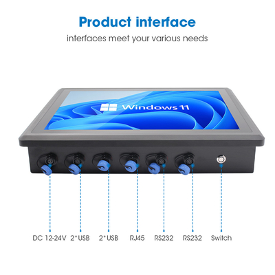 Windows touchscreen industriële panel pc met Intel J6413 CPU 64GB SSD Capacitive Touch Screen