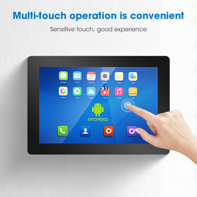 Black Rugged Android Touchscreen Panel PC Font Panel Mount met RS232 en 8G/16G/32 EMMC-opslag
