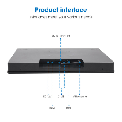 Robuuste 15 inch Android Panel PC met VESA Mount 1 X 100M LAN IP65 Certificering Ethernet