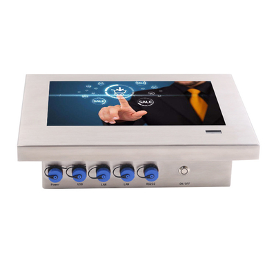 Waterdicht roestvrij staalpaneel pc met capacitieve/resistieve touchscreen voor Windows 7/10