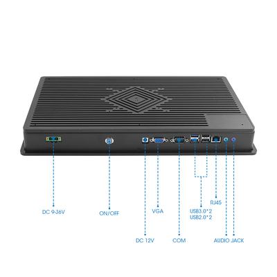 12-36V Invoerspanning Embedded Touch Panel PC met 15,6 inch scherm en USB/RJ45/COM/VGA/HD MI/DC12V interfaces